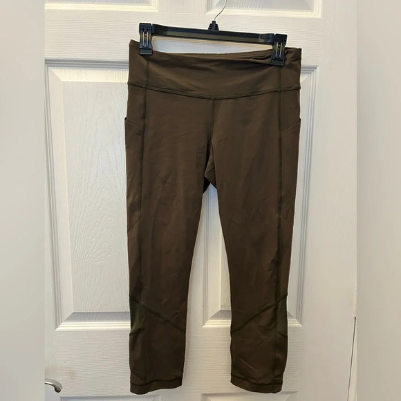 Lululemon Sz 6 Pace Rival 22” Crop Leggings  Dark Olive - Picture 2 of 6